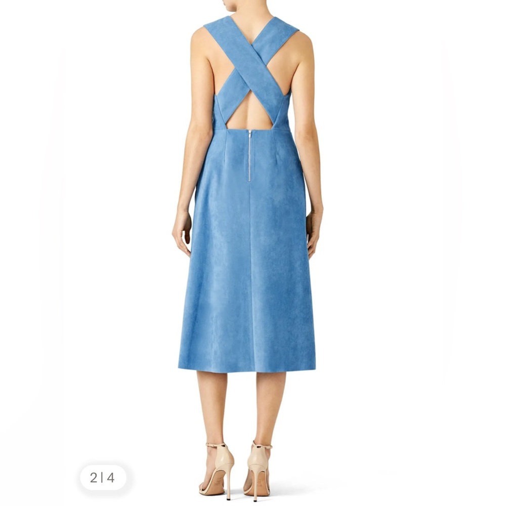 Tibi Ultrasuede Blue Castora Dress